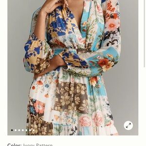 Anthropologie Floral Patchwork Somerset Dress